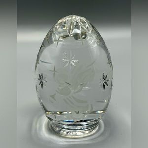 LEAD CRYSTAL EGG PAPERWEIGHT SULLIVANS HAND MADE IN POLAND SHOOTING STAR ANGEL